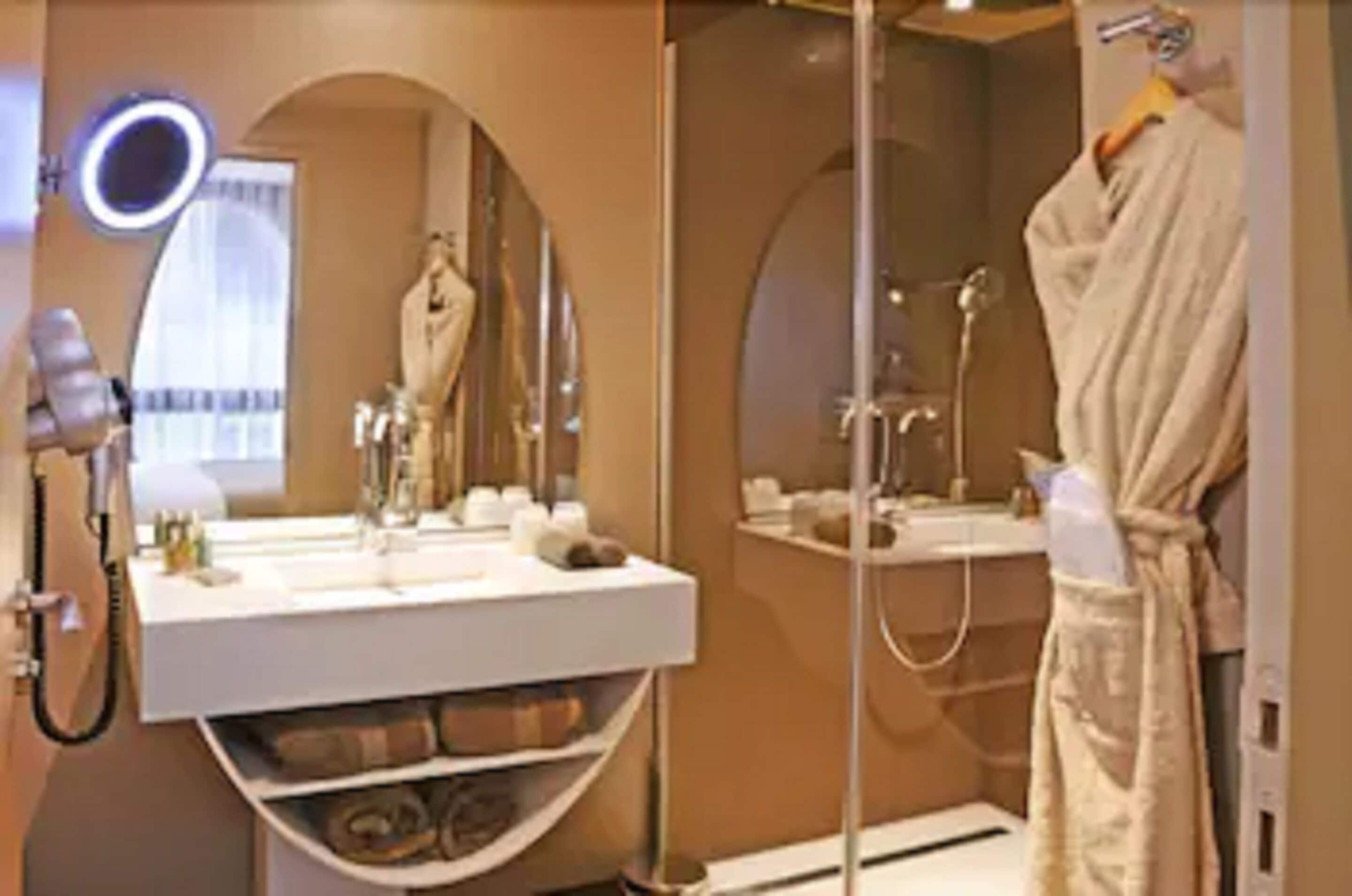 eco-friendly toiletries, hair dryer, towels, soap