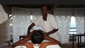 Outdoor treatment area, manicures and pedicures, massages