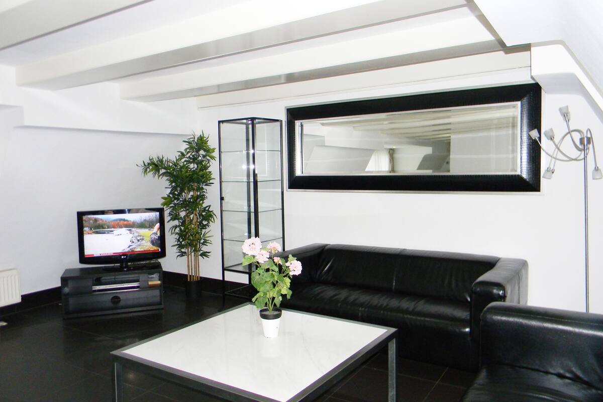 Apartment, 2 Bedrooms, Balcony (F) | Living room | Flat-screen TV