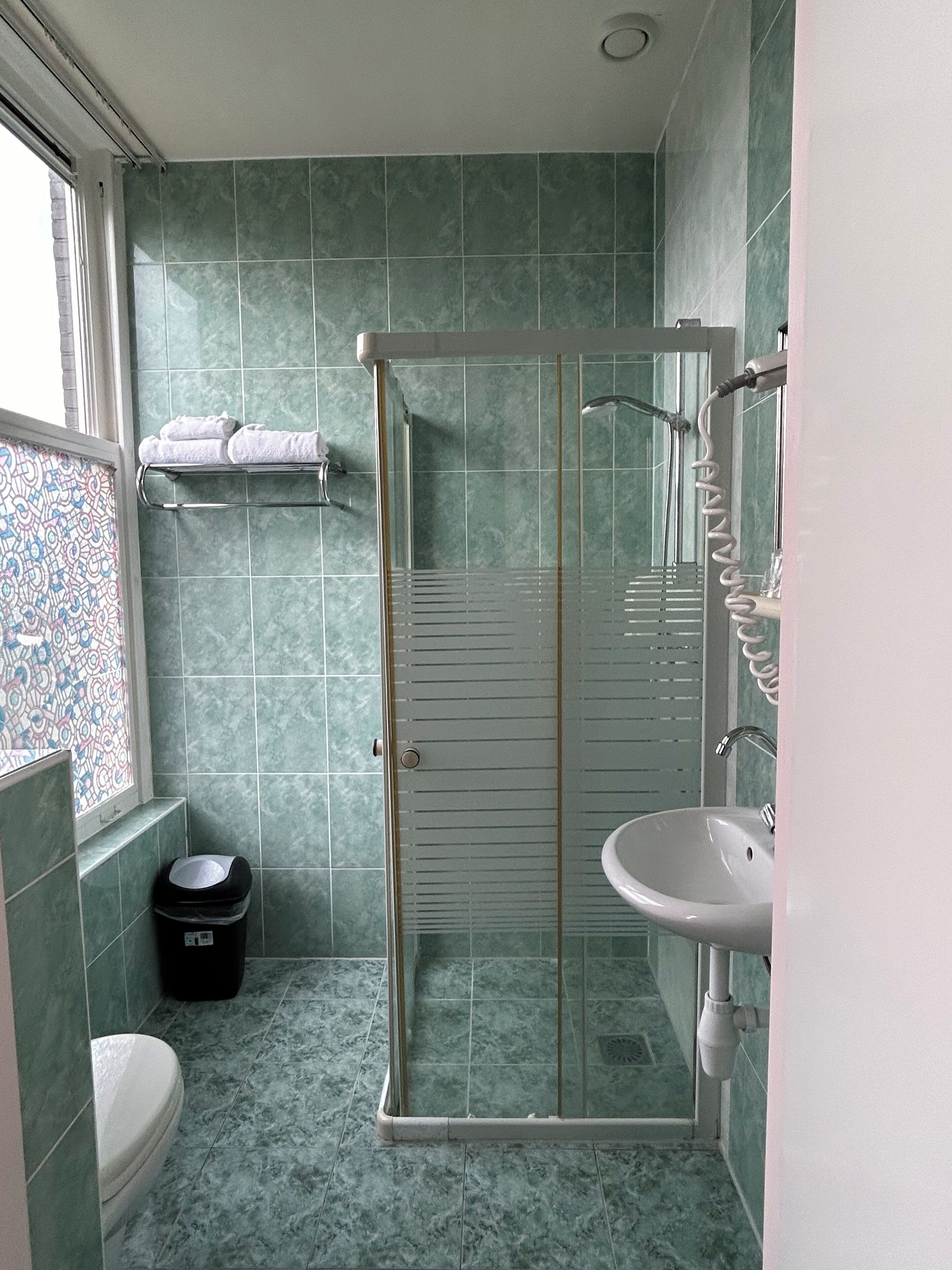 standard room, 1 double bed | bathroom | shower, free toiletries, hair dryer, towels