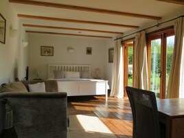 Individually decorated, individually furnished, desk, iron/ironing board