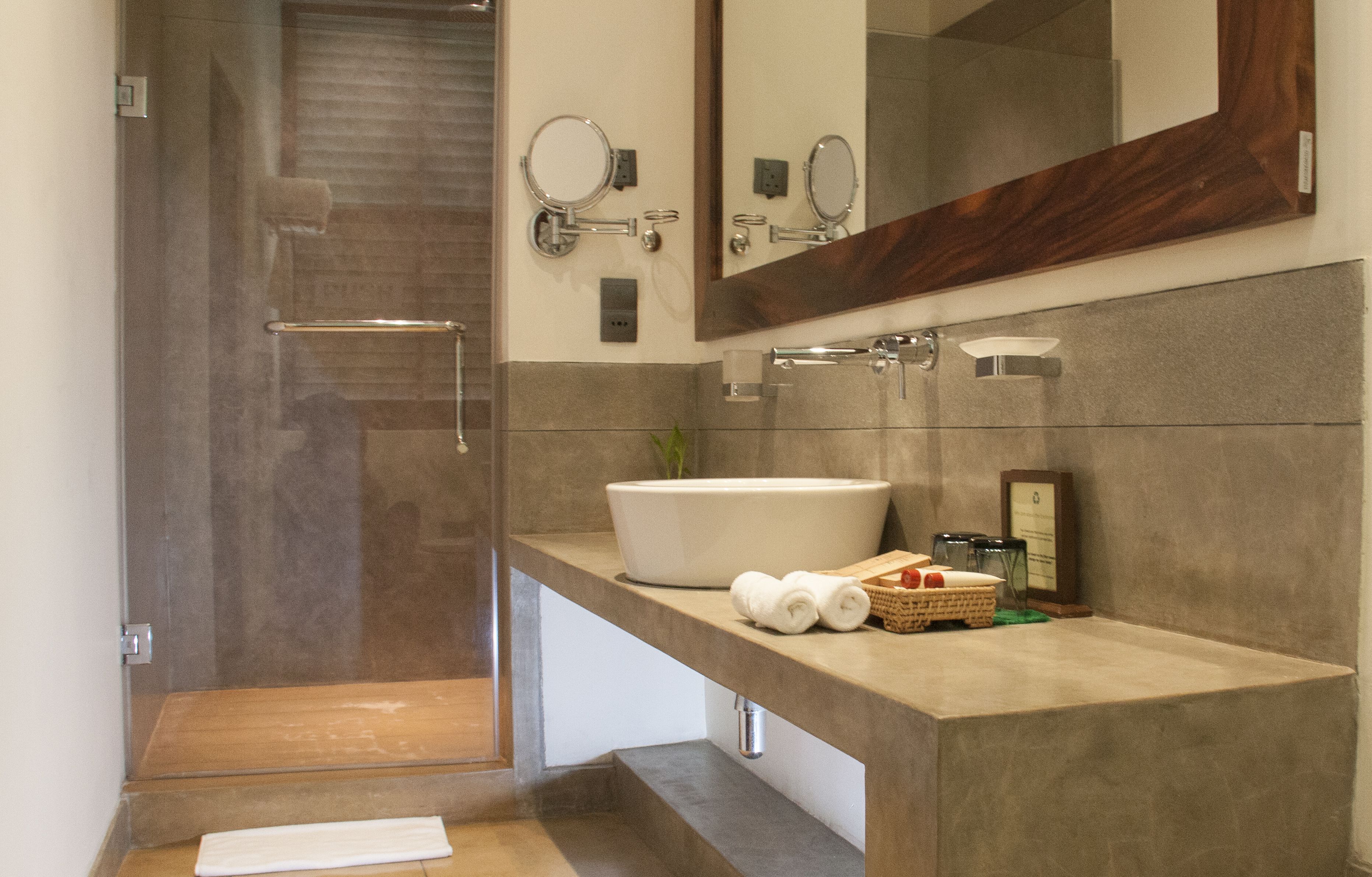 free toiletries, hair dryer, bathrobes, slippers