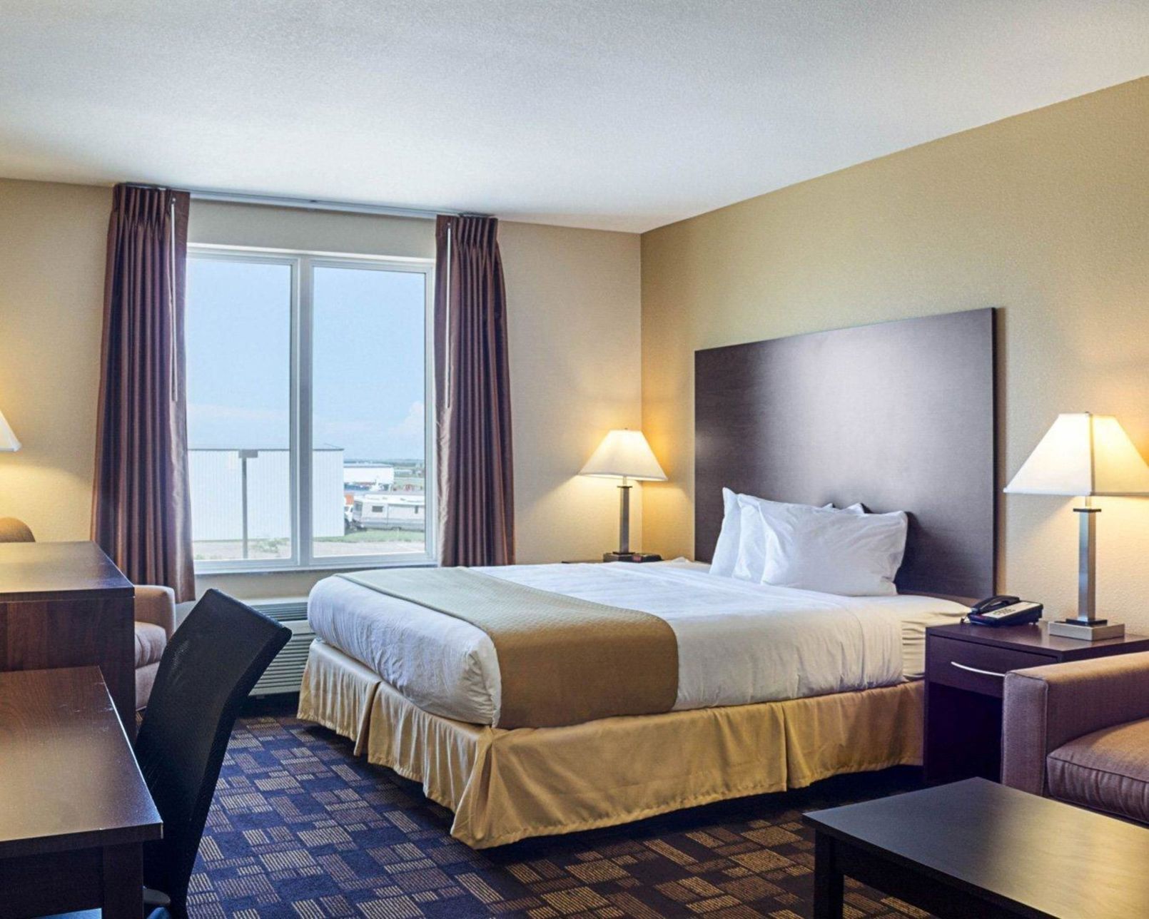 In-room safe, desk, laptop workspace, blackout drapes
