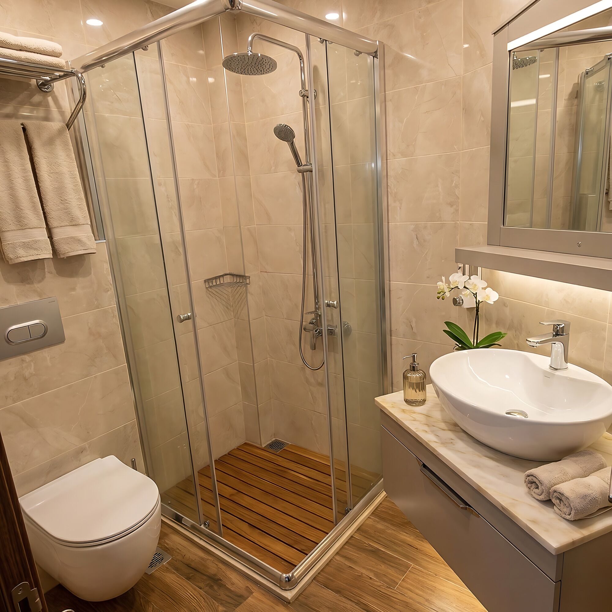 Habitación familiar | Baño | Ducha, artículos de higiene personal gratuitos y secador de pelo