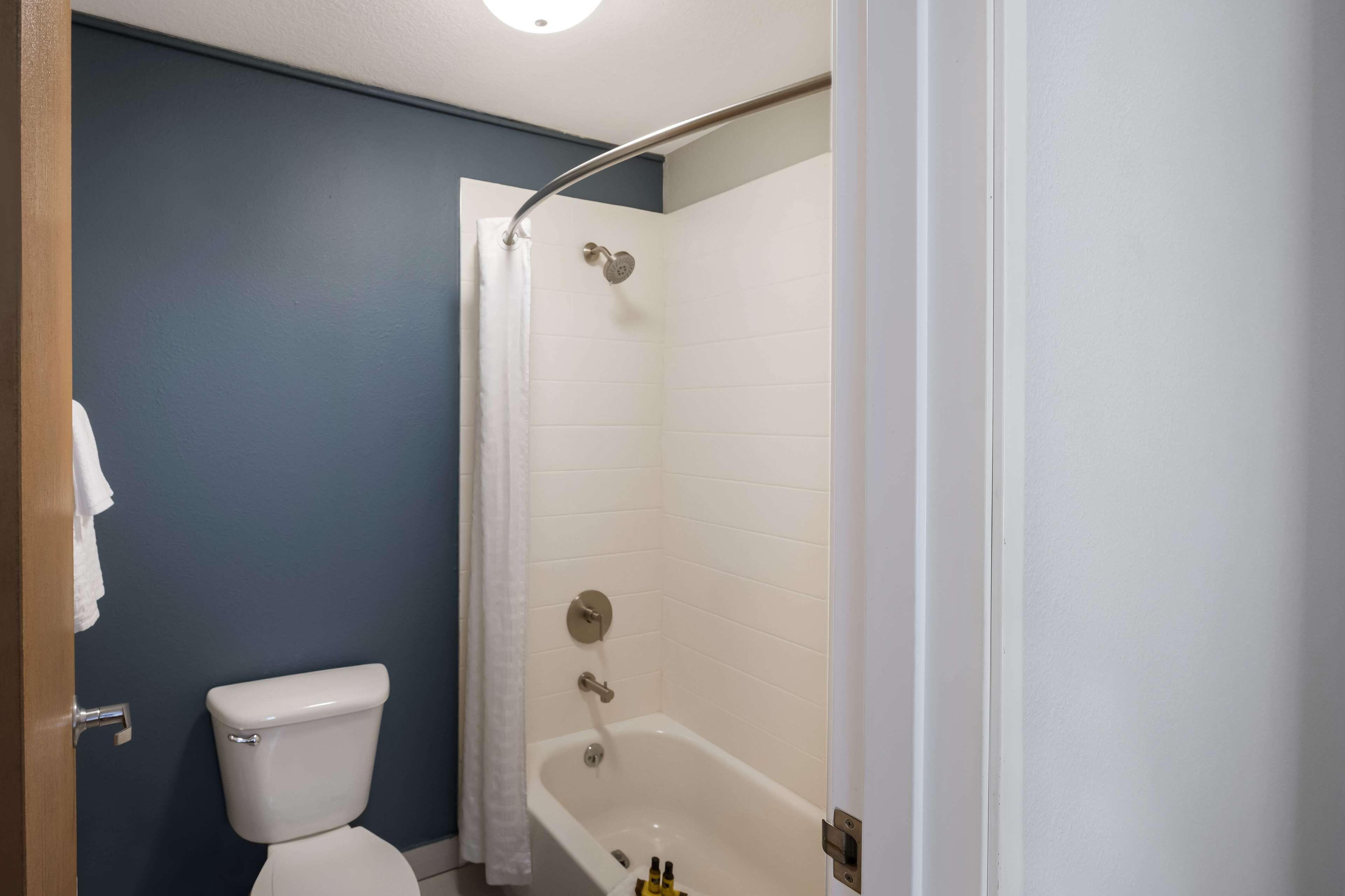 free toiletries, hair dryer, towels