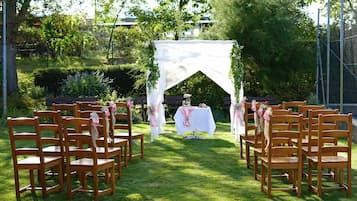 Outdoor wedding area