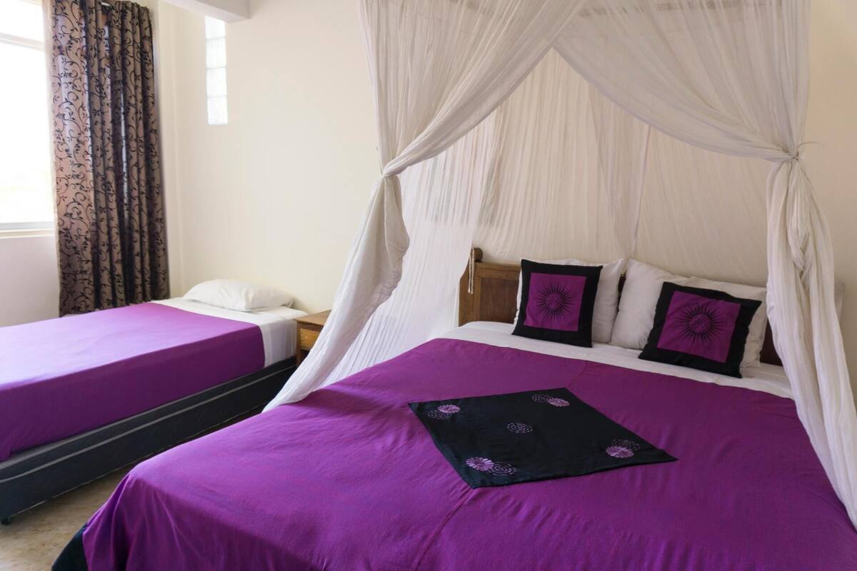 Desk, blackout drapes, WiFi (free), bed sheets