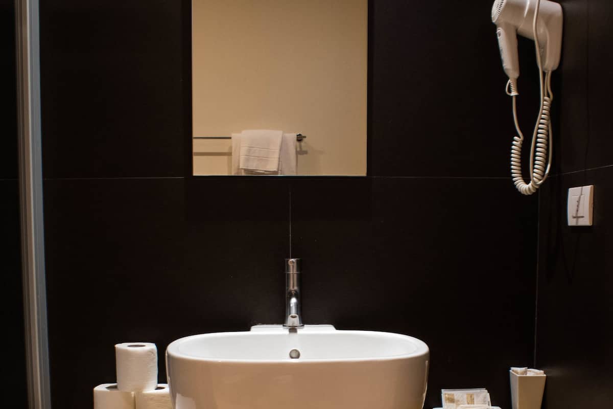 Bathroom | Shower, free toiletries, hair dryer, towels