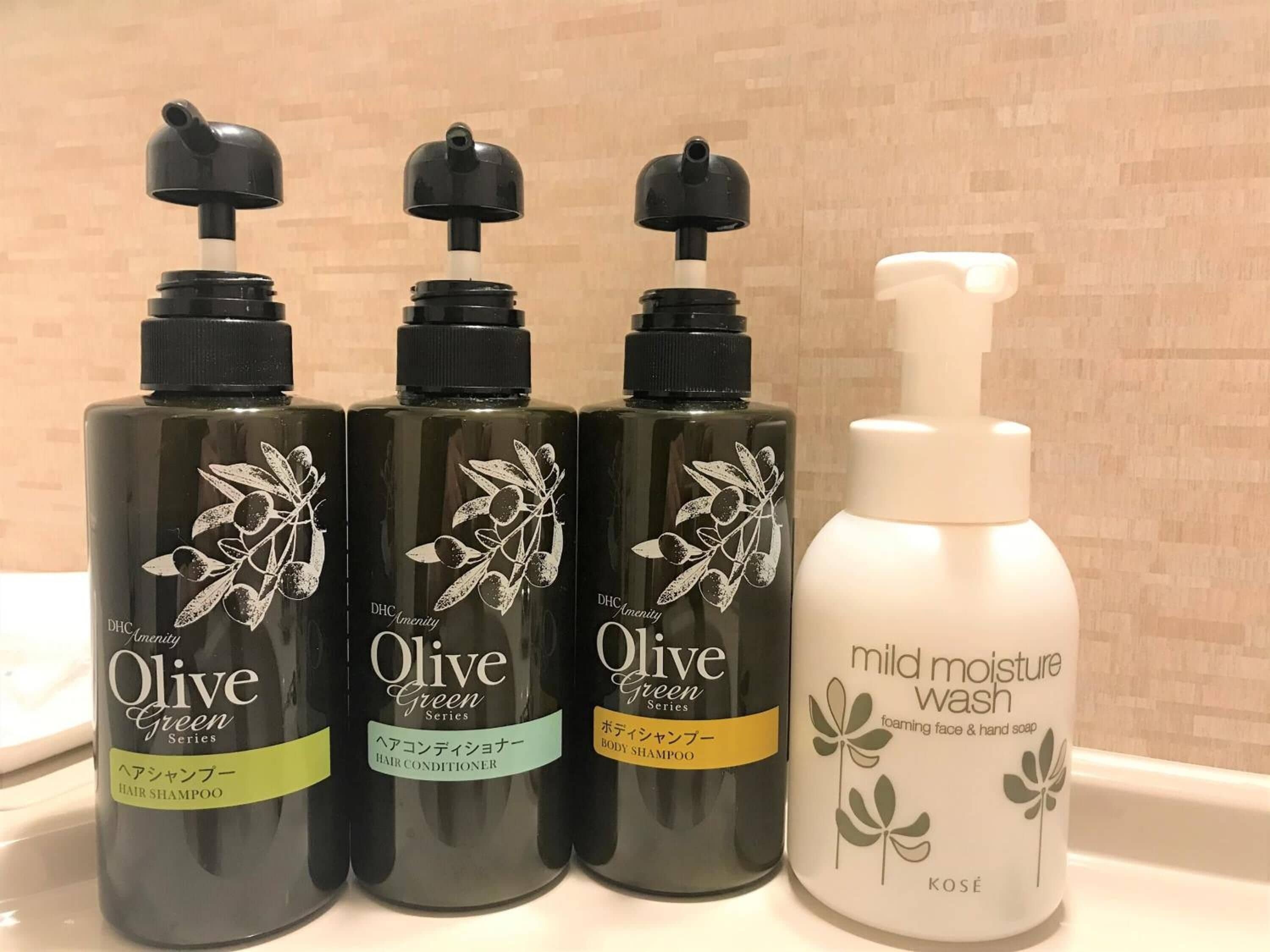 combined shower/bathtub, free toiletries, hair dryer, slippers