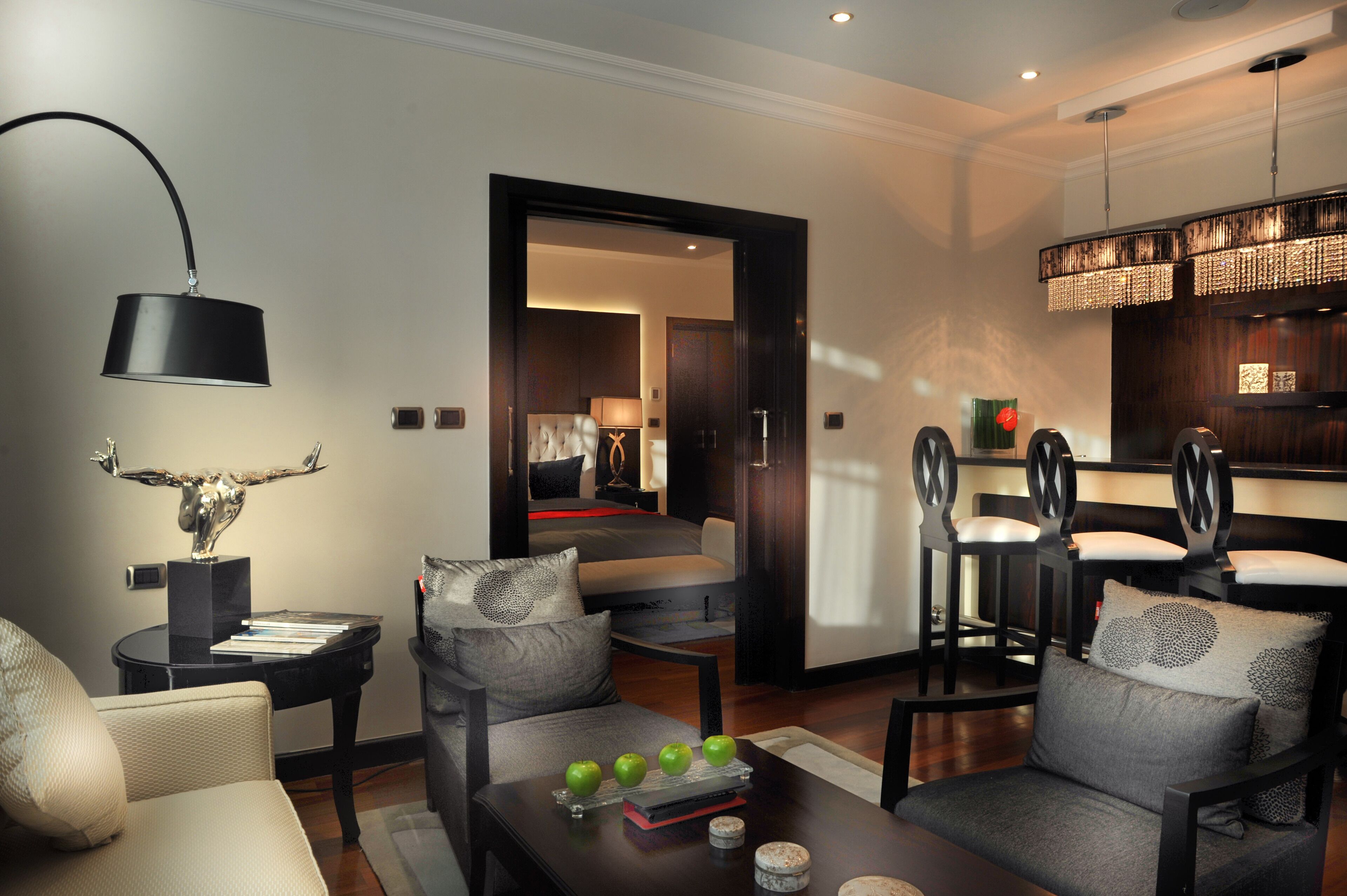 suite (diplomatic) | living room | 46-inch led tv with satellite channels, tv, dvd player