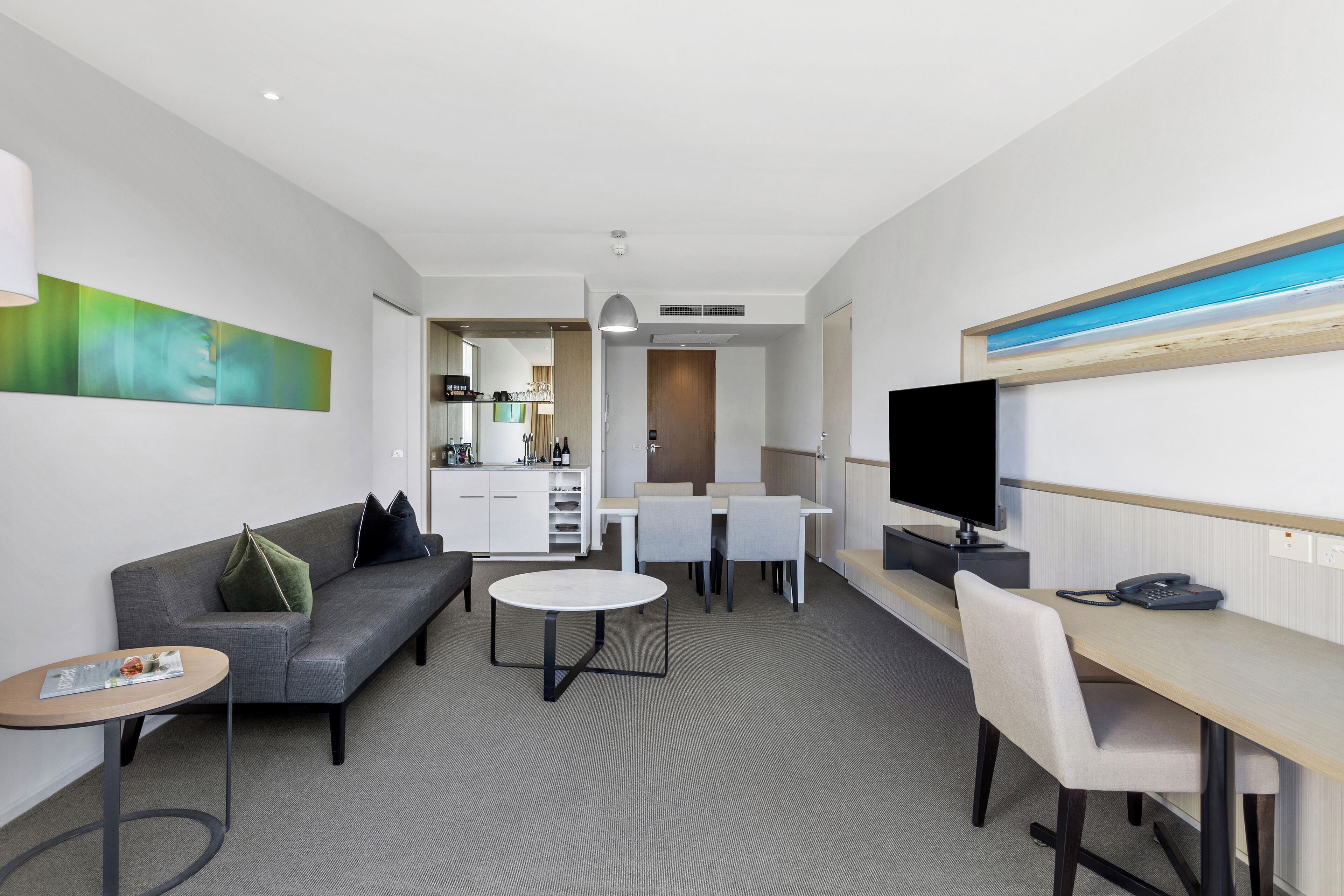 flinders suite | living area | 50-inch smart tv with digital channels, streaming services