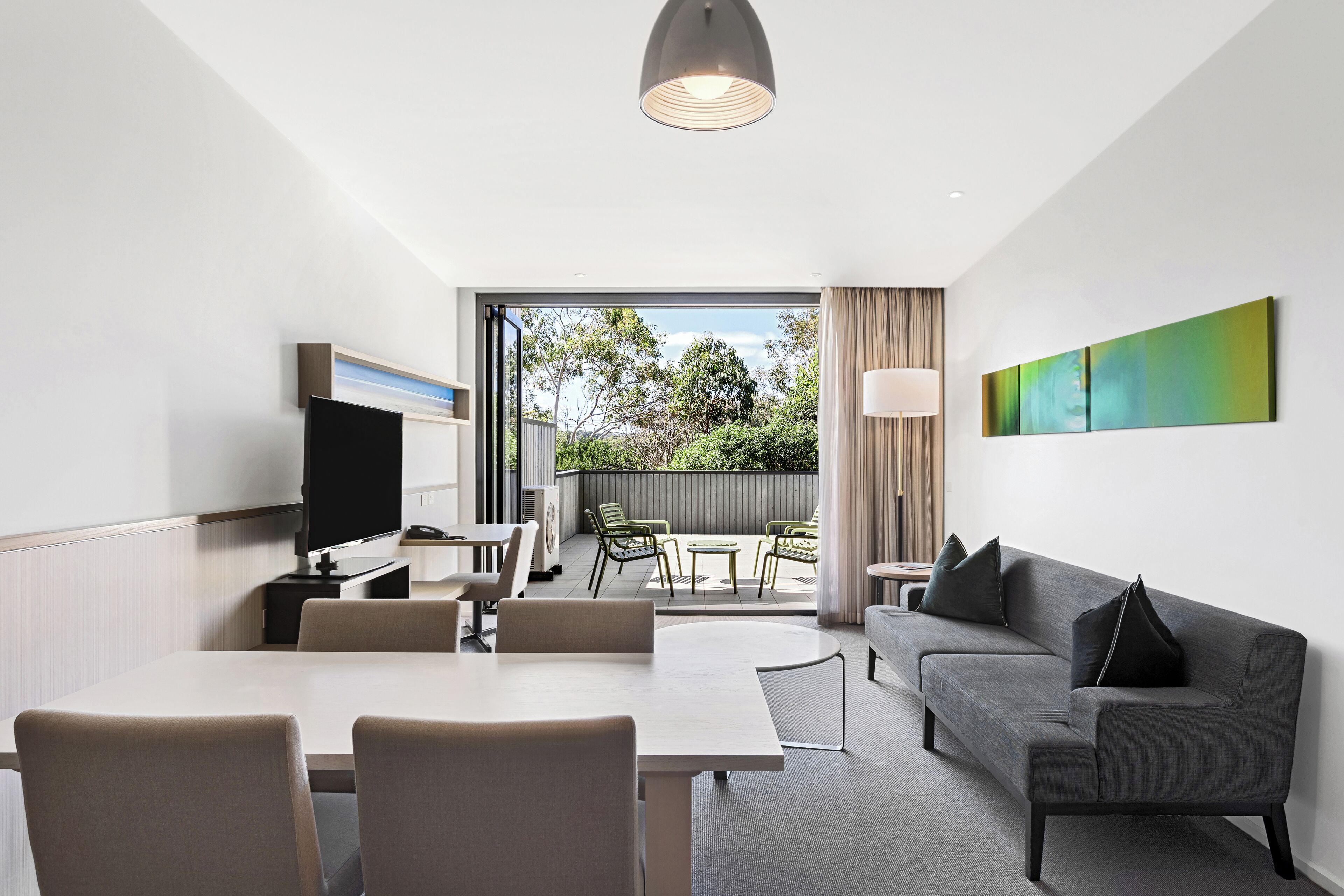 flinders suite | living area | 50-inch smart tv with digital channels, streaming services