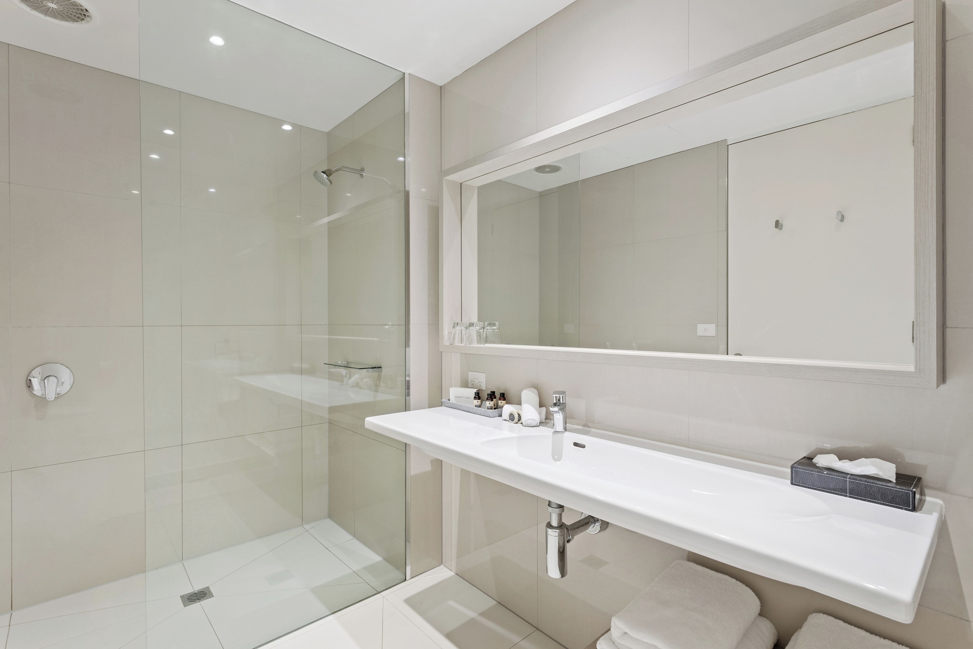 free toiletries, hair dryer, bathrobes, towels