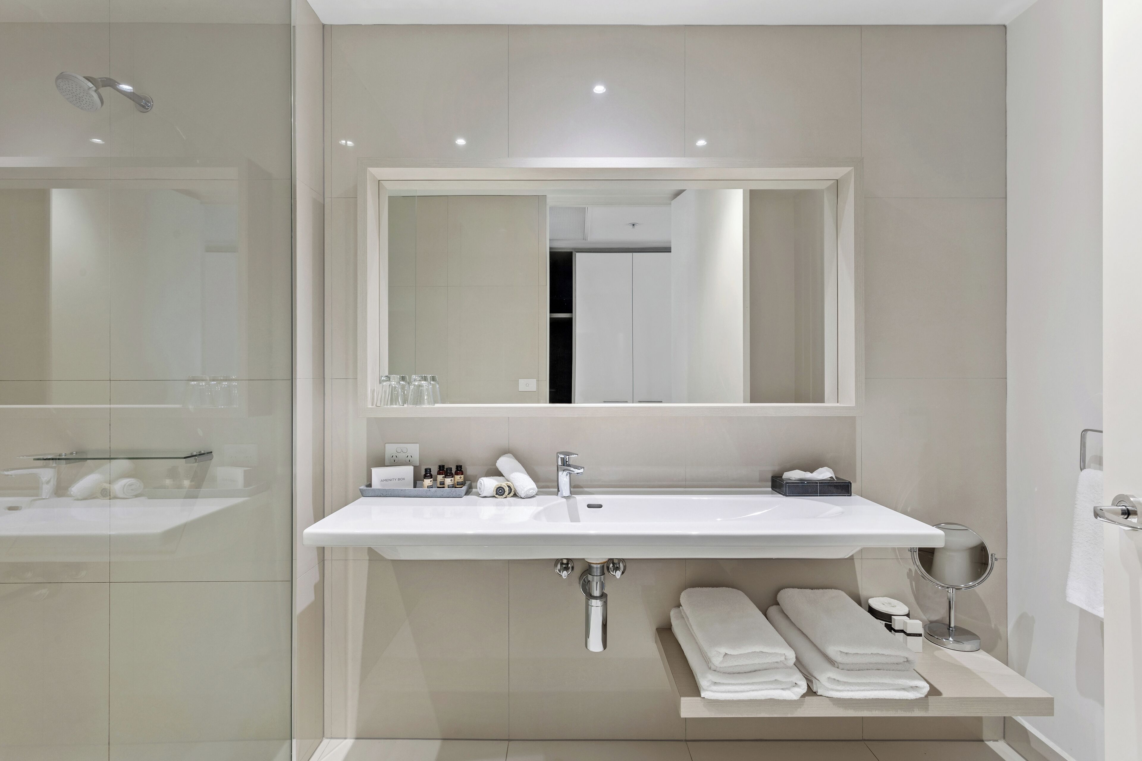 free toiletries, hair dryer, bathrobes, towels