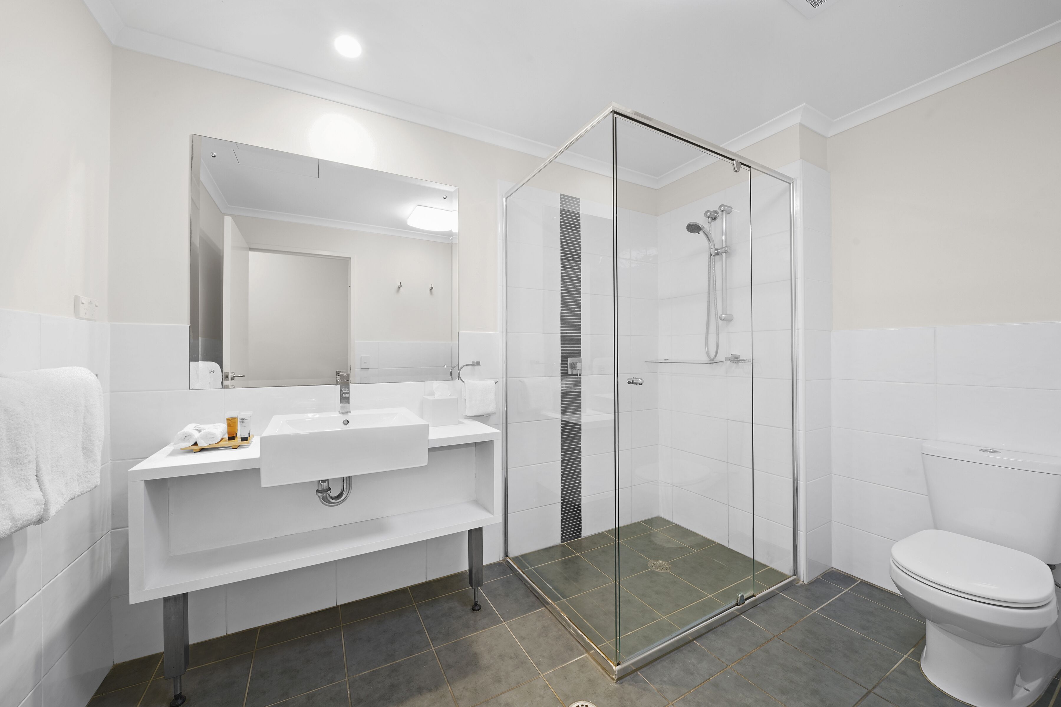 free toiletries, hair dryer, towels, soap