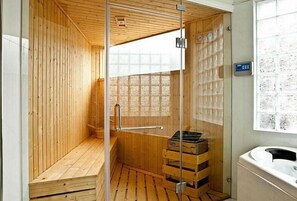 Sauna, hot tub, body treatments, aromatherapy, body scrubs, facials