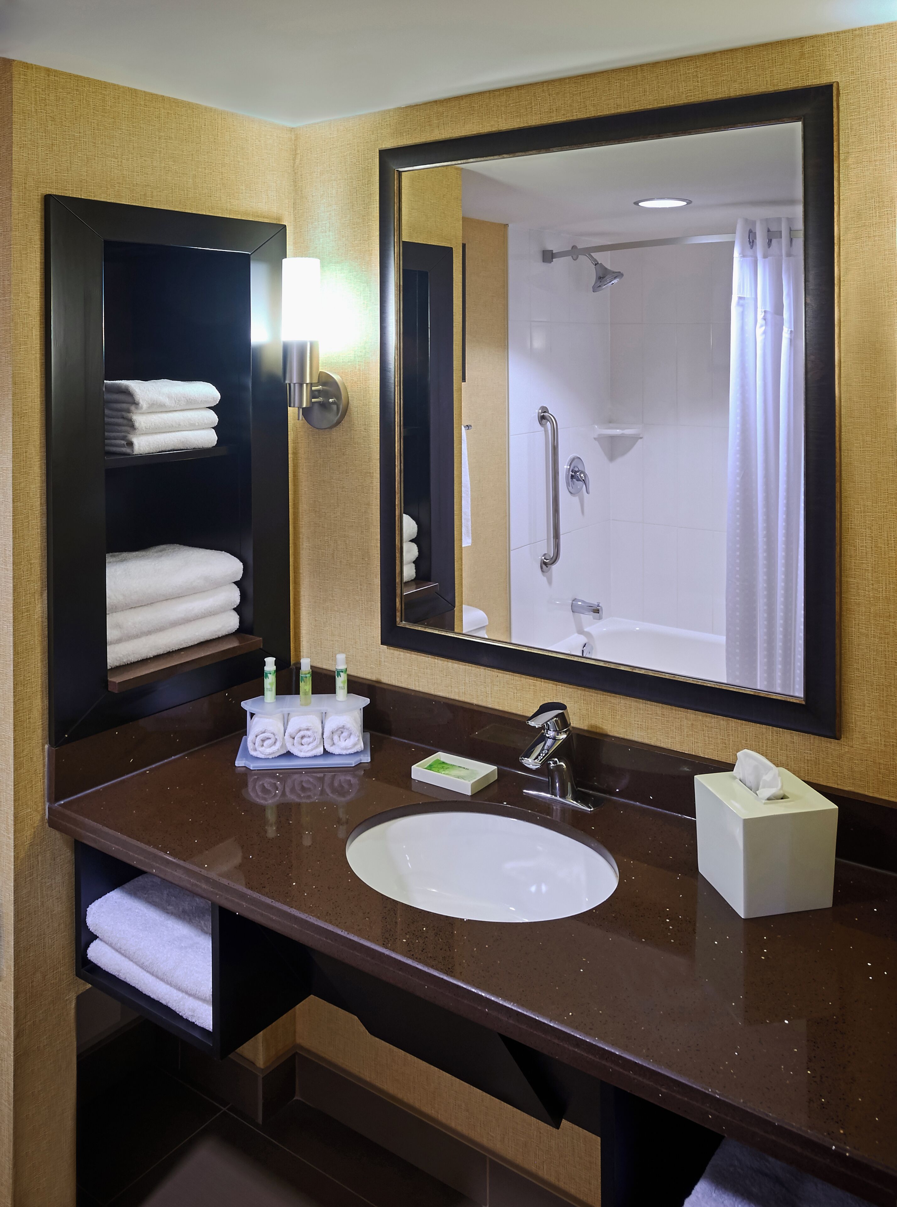 standard room, 2 queen beds, mobility accessible (mobility, accessible tub) | bathroom | hair dryer, towels
