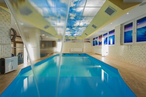 Indoor pool, free pool cabanas