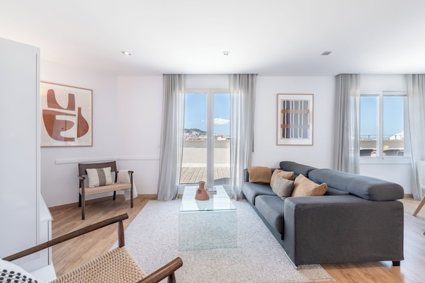 Penthouse, 2 chambres, vue ville (2-4 adults) | Coin séjour