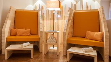 Sauna, steam room, body treatments, aromatherapy, body wraps