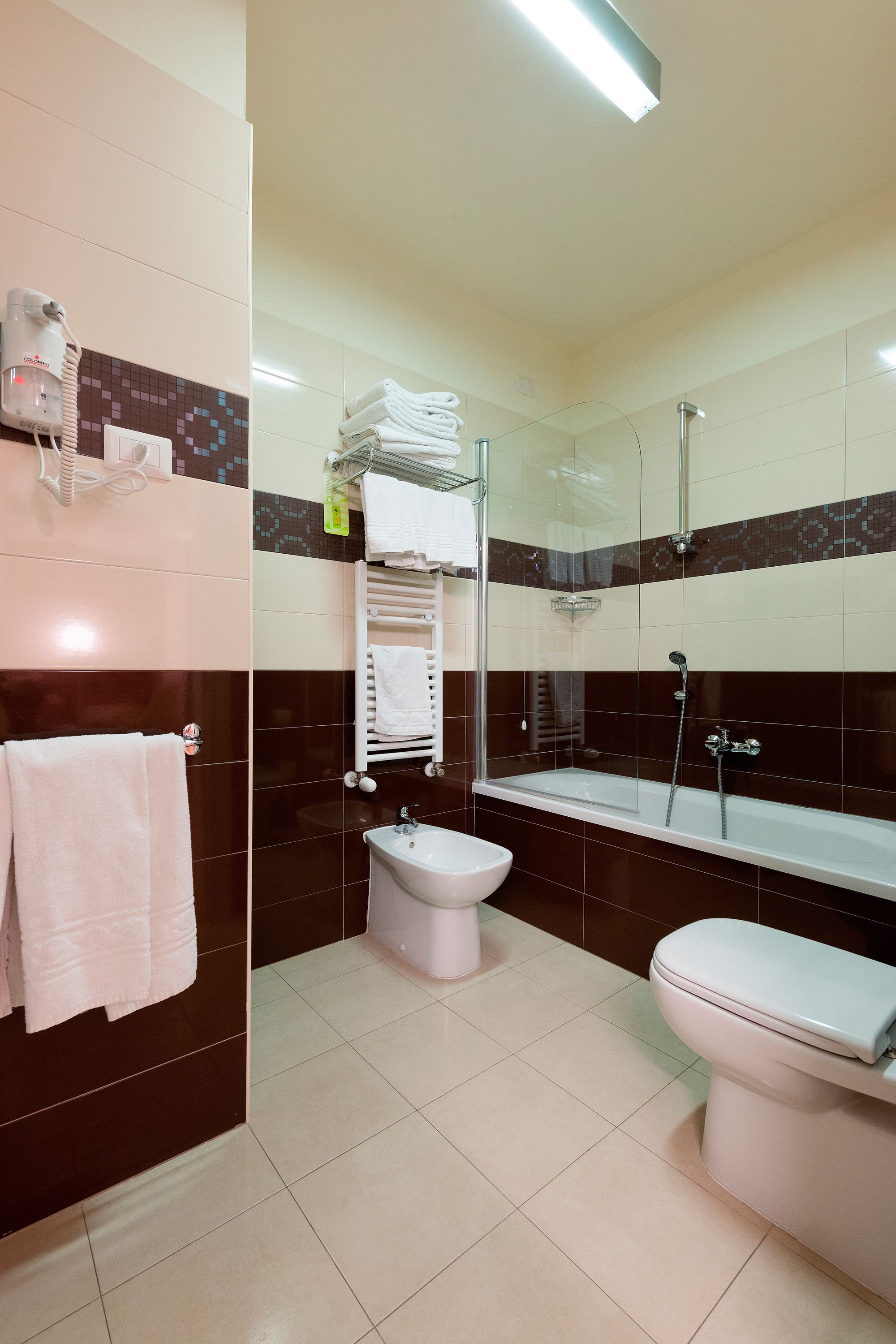 shower, free toiletries, hair dryer, bidet