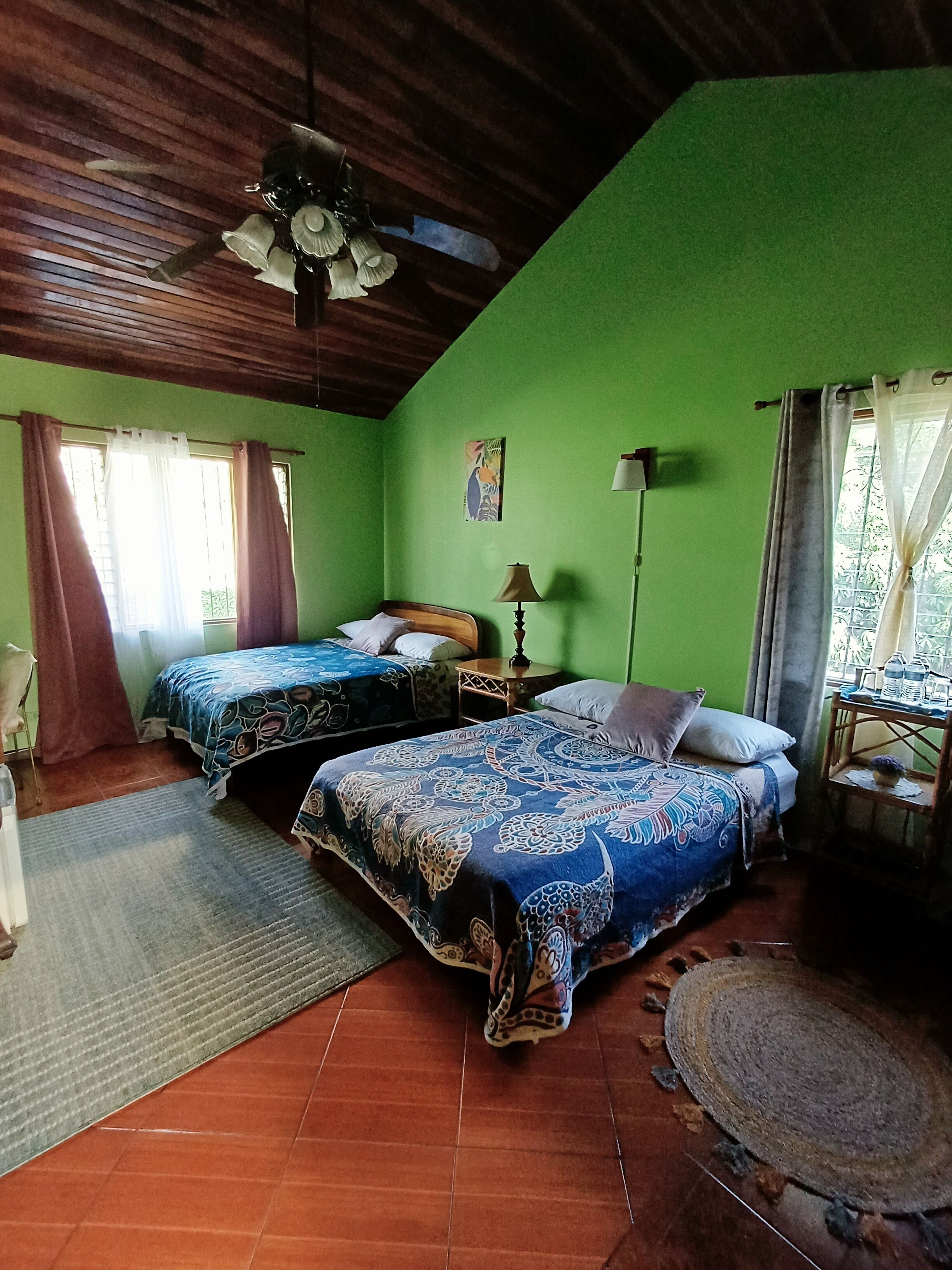 Premium bedding, pillowtop beds, blackout drapes, soundproofing