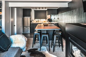 Premium Three Bedroom Apartment | Living area | 55-inch Smart TV with satellite channels, TV, Netflix - The Lofts Apartments (Queenstown)