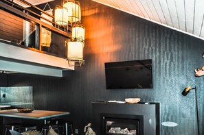 Premium Three Bedroom Apartment | Living area | 55-inch Smart TV with satellite channels, TV, Netflix - The Lofts Apartments (Queenstown)