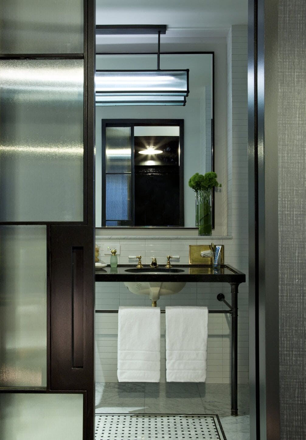 designer toiletries, hair dryer, bathrobes, towels