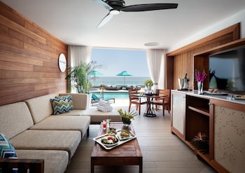 Indoor pool, seasonal outdoor pool, cabanas (surcharge), sun loungers at Ocean Casino Resort