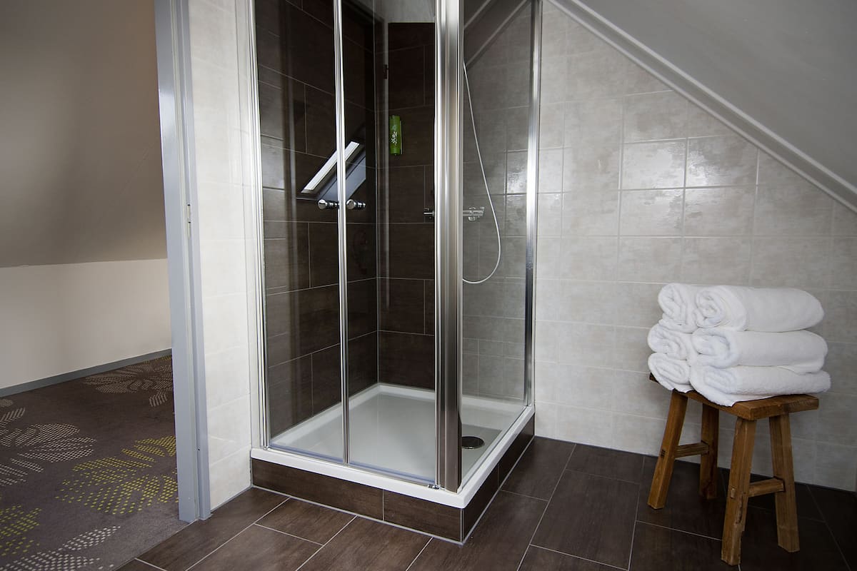 family room | desk, blackout curtains, soundproofing, free wifi