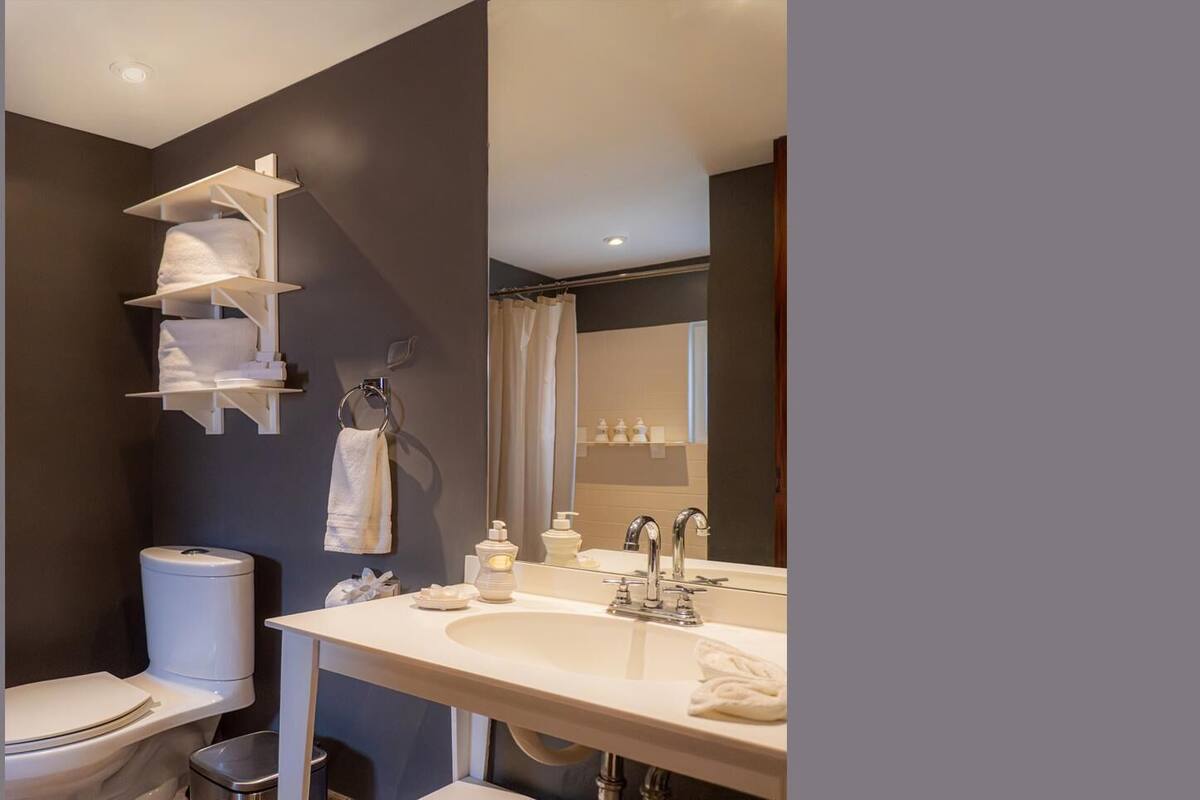 Bathroom | Shower, free toiletries, towels, soap