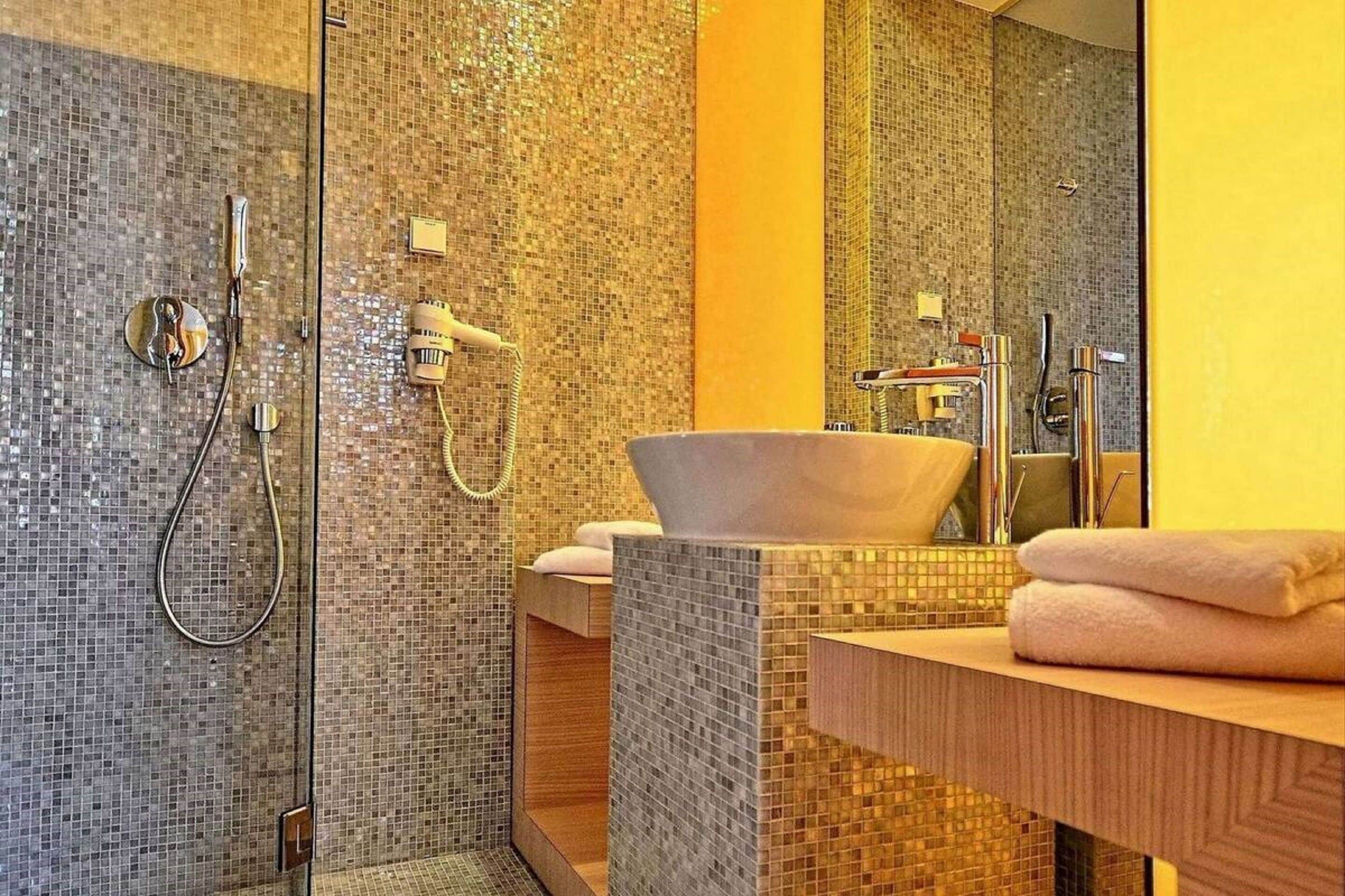 free toiletries, hair dryer, towels