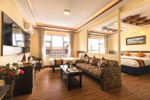 Family Studio Suite, Multiple Beds, Bathtub, City View | Premium bedding, memory foam beds, individually decorated - Devo Boutique Hotel (Kathmandu)