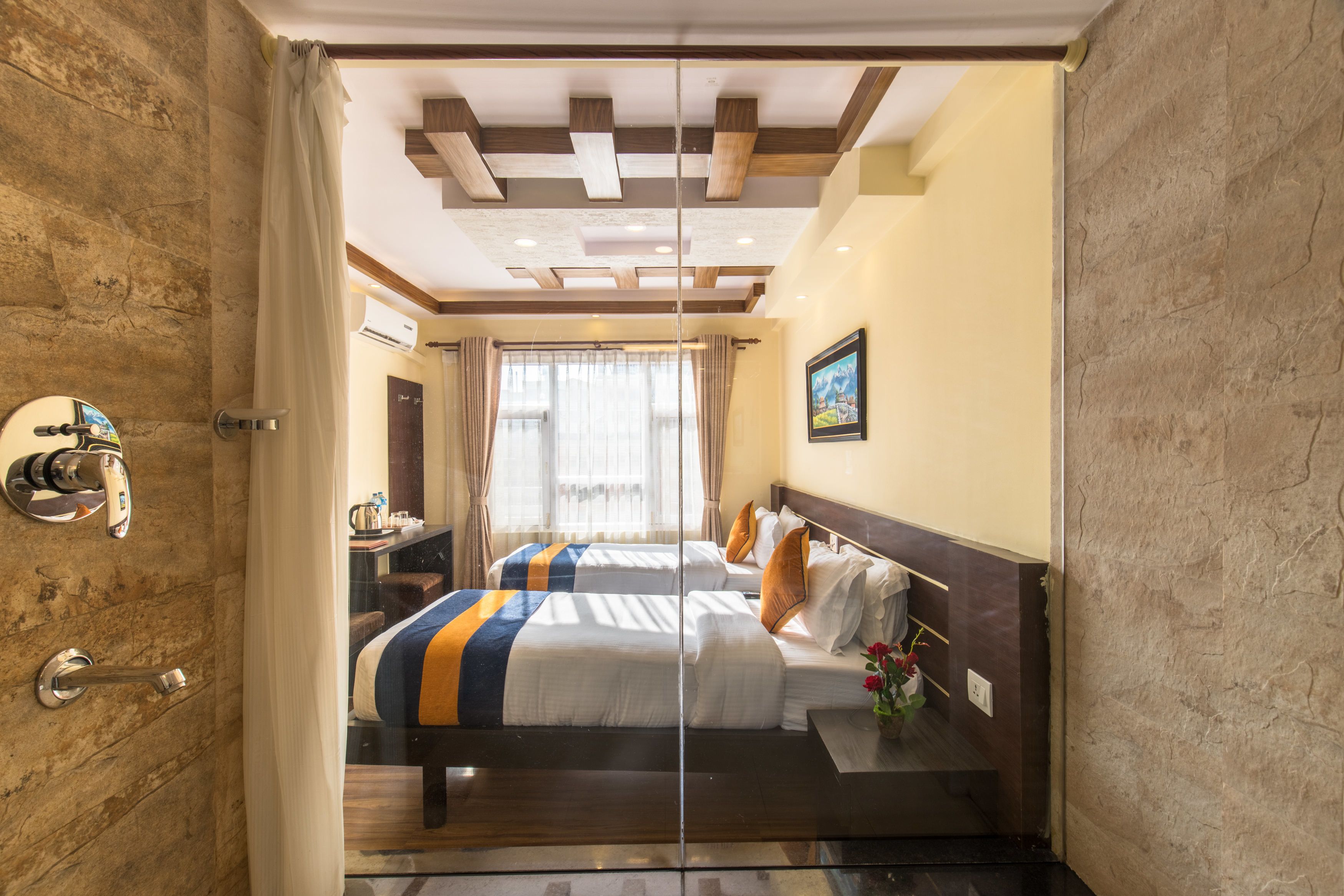 deluxe twin room, city view | view from room