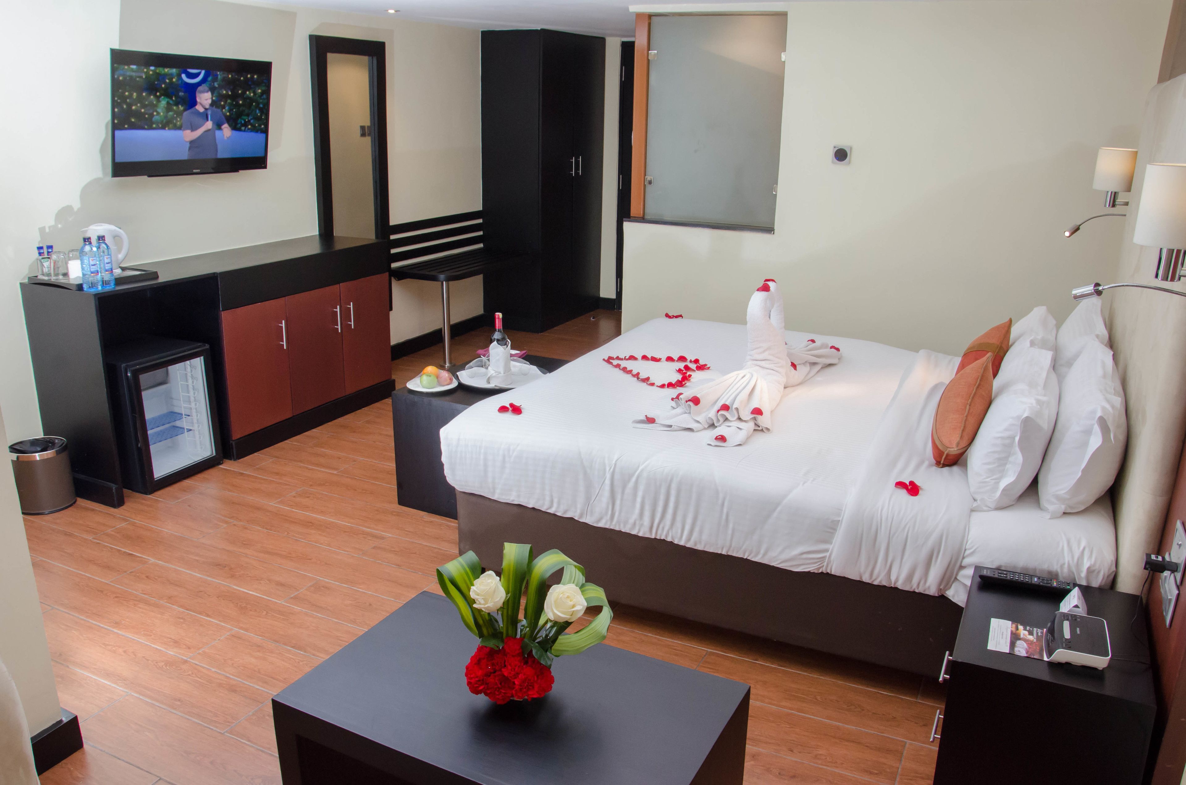 Draps en coton égyptien, literie de qualité supérieure, minibar