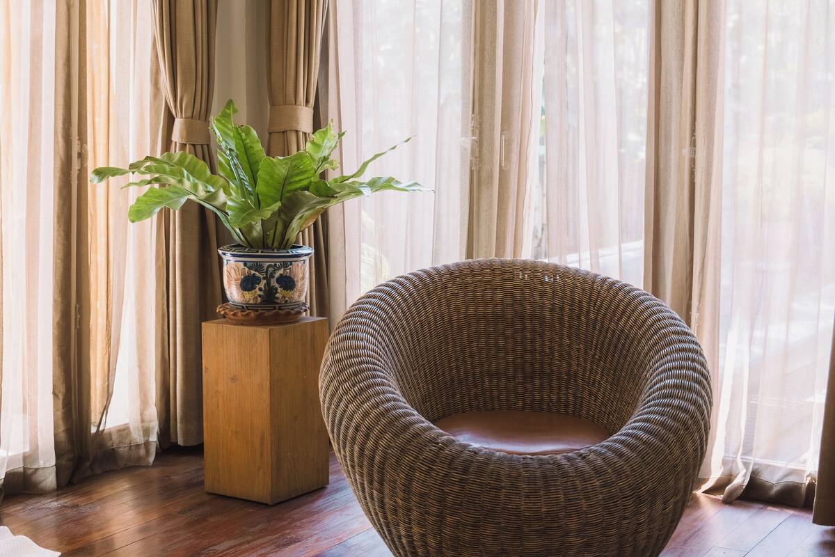 villa king bed | 1 bedroom, minibar, desk, laptop workspace