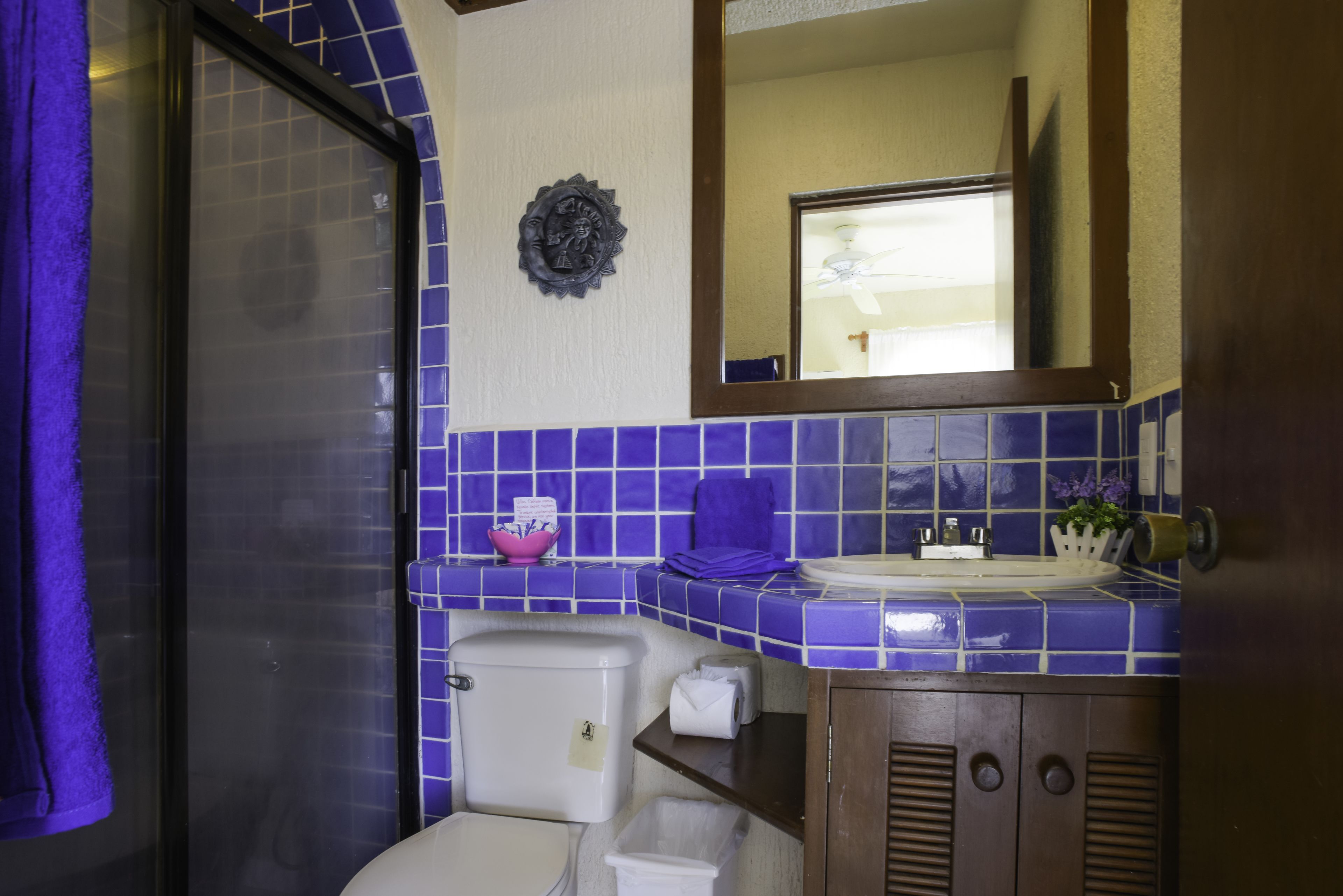 standard room, pool view | bathroom | shower, free toiletries, towels