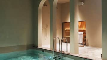 Indoor pool, open 8:30 AM to 10:00 PM, sun loungers