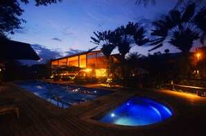 2 outdoor pools, open 8:00 AM to 10 PM, pool umbrellas, sun loungers