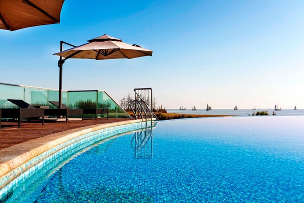 Innenpool, Außenpool, Sonnenschirme
