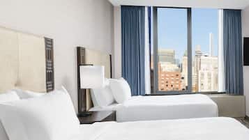 Room, 2 Double Beds, City View | Premium bedding, in-room safe, desk, iron/ironing board