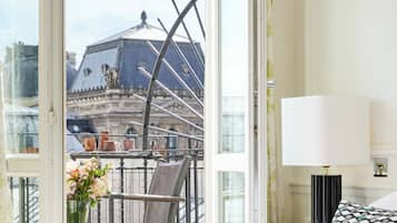Camera Superior, balcone | Biancheria da letto di alta qualità, copriletto in piuma