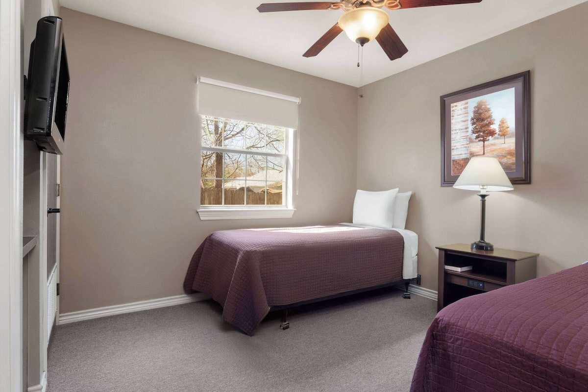 1 bedroom, desk, laptop workspace, iron/ironing board
