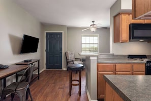 Suite, 1 Bedroom, Non Smoking | 1 bedroom, desk, laptop workspace, iron/ironing board