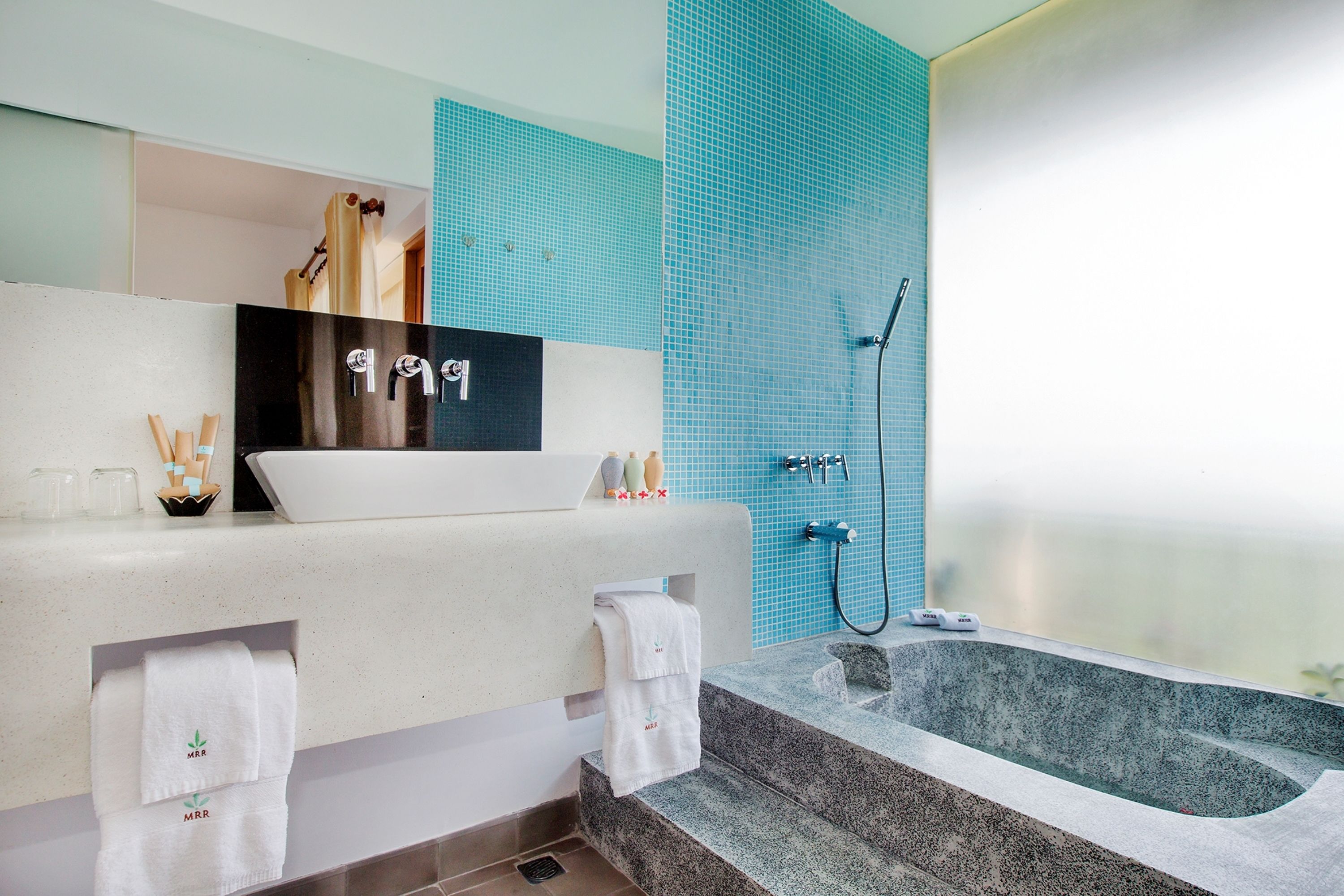 free toiletries, hair dryer, bathrobes, slippers