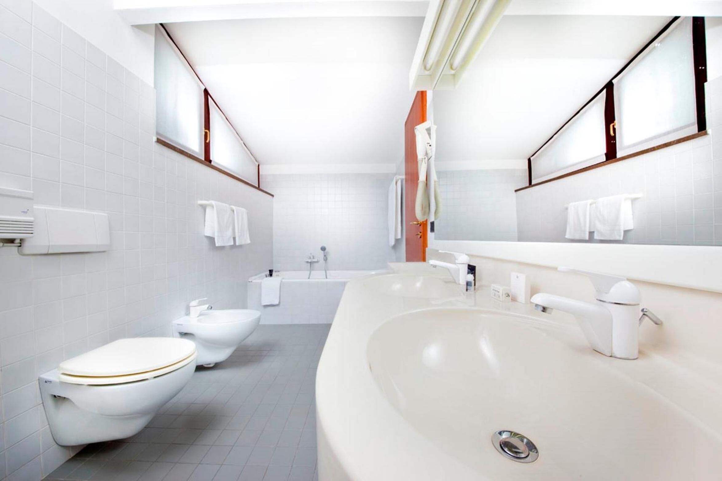 shower, free toiletries, hair dryer, bidet