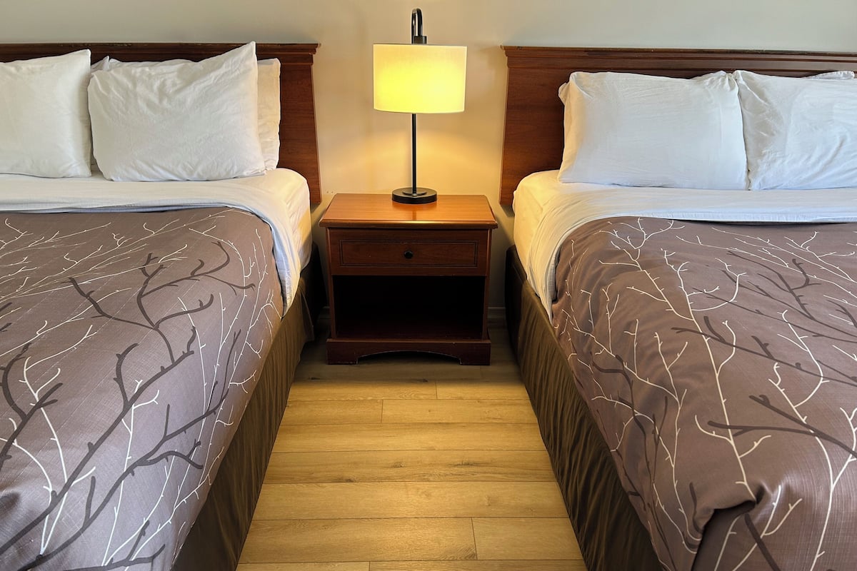 Kamar Standar, 2 Tempat Tidur Double | Selimut bulu angsa, bantalan ekstra lembut, dan meja kerja