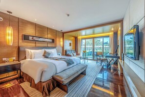 Habitació doble Deluxe, 1 llit de matrimoni gran | 1 dormitori, roba de llit d'alta qualitat, cobrellits i minibar