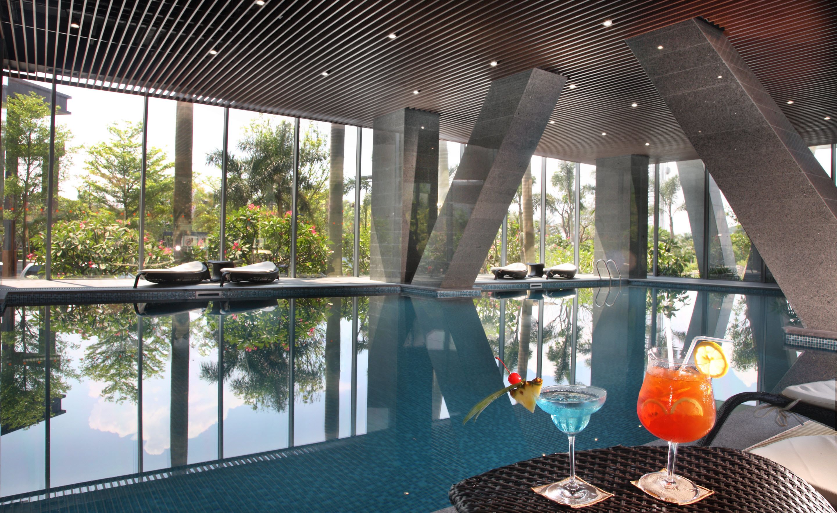 indoor pool, outdoor pool